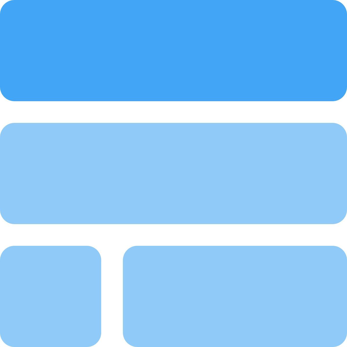 layout delle sezioni orizzontali icon