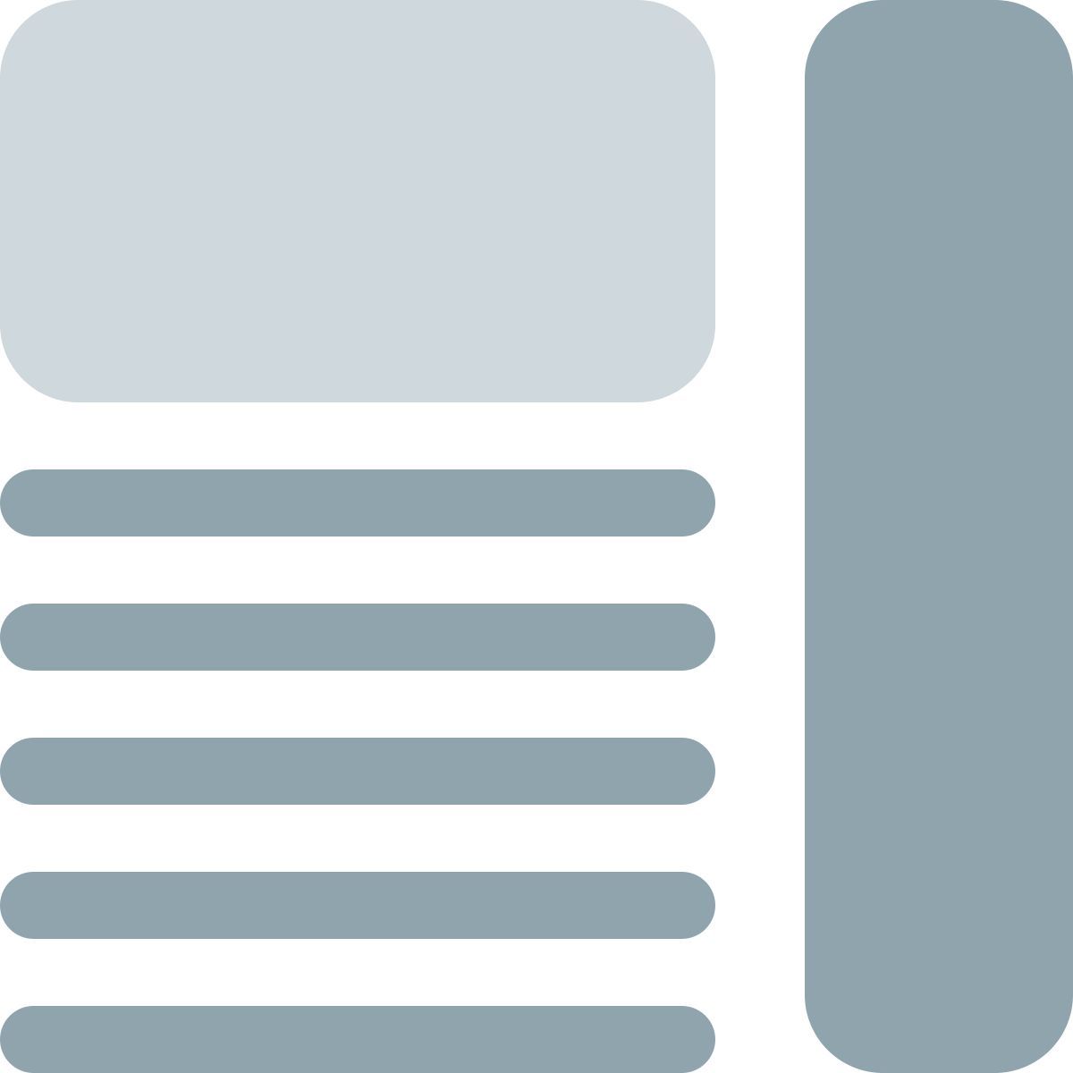 text mit seitenleiste icon