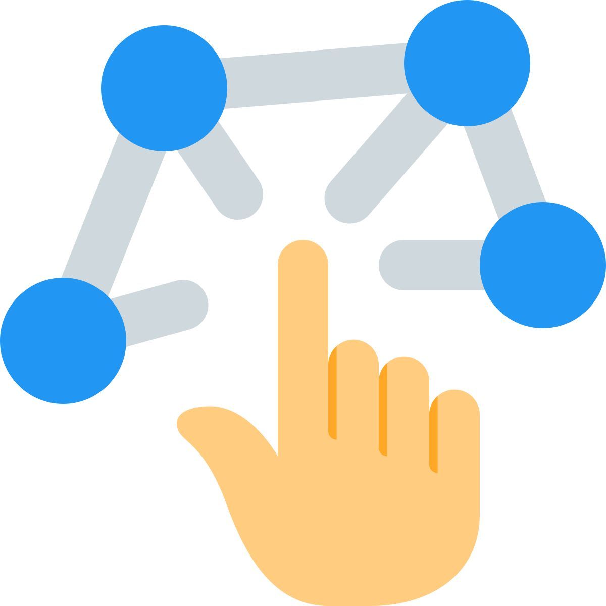 interactive network nodes icon