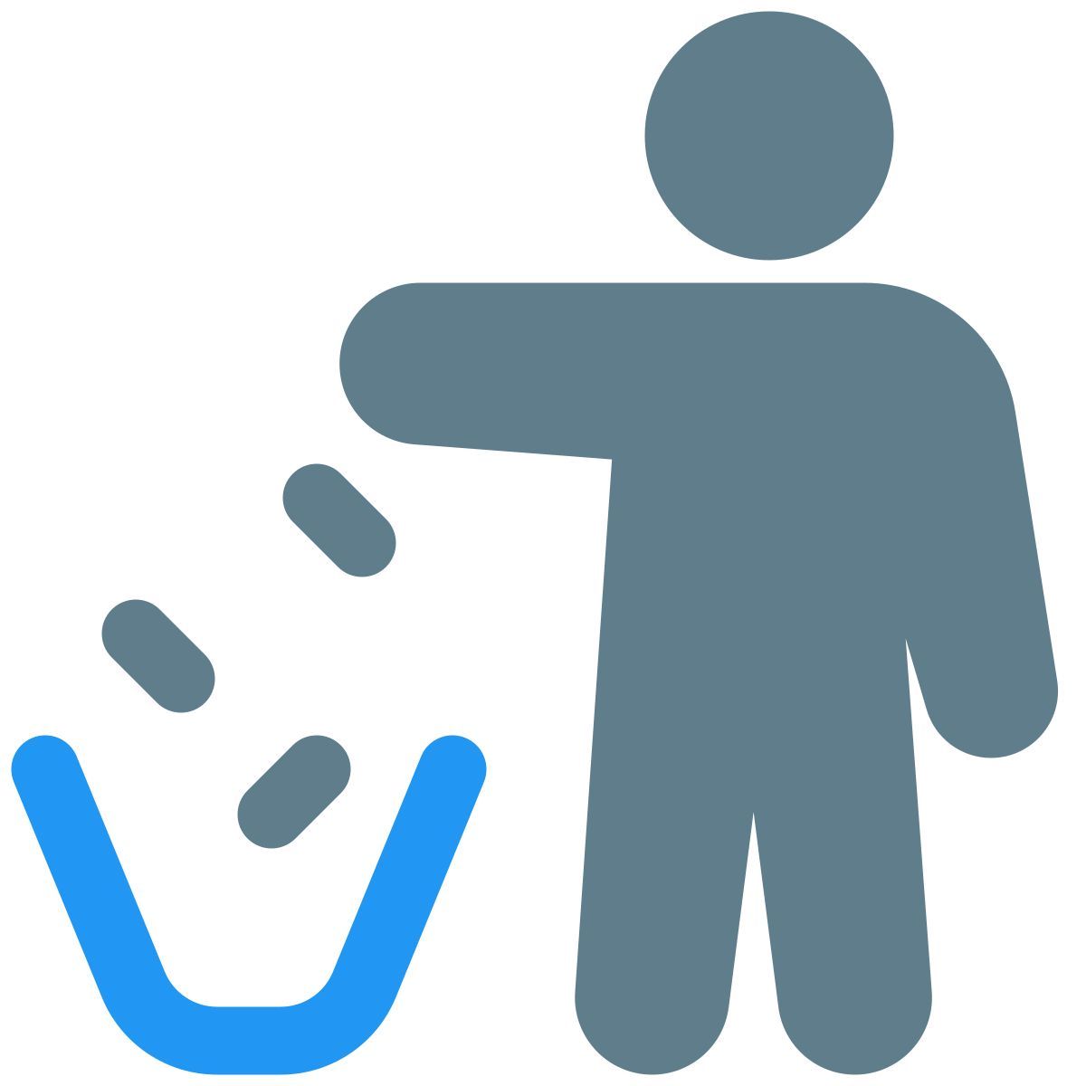 throwing away trash icon