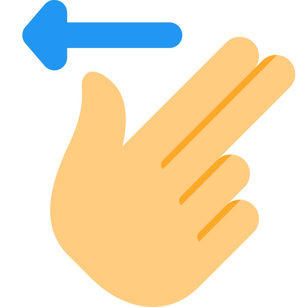 두 손가락으로 왼쪽으로 스와이프 icon
