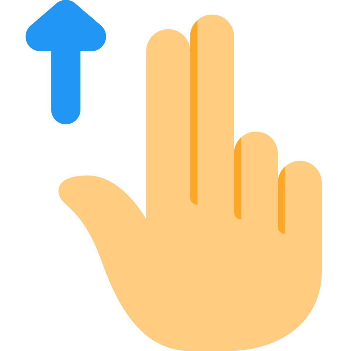 two finger swipe up icon