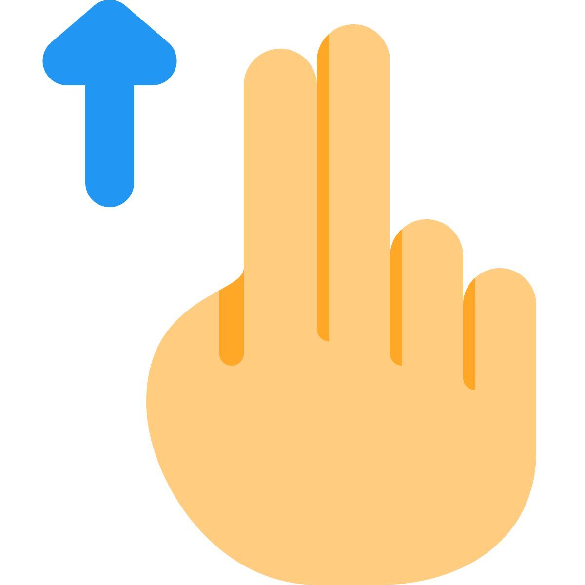two finger swipe up icon
