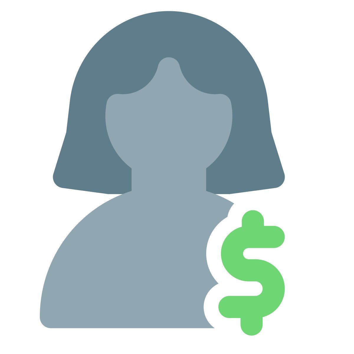 user earning a money in a dollar domination currency icon