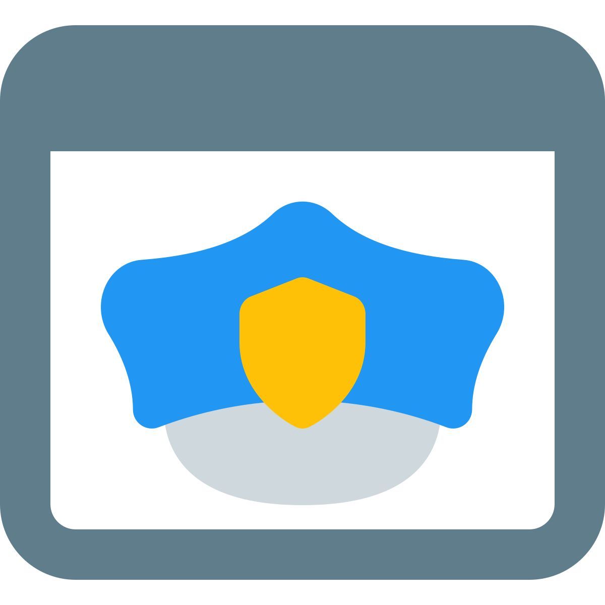 página da web externa com boné uniforme da polícia em um navegador cor de desembarque tal revivo icon