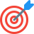 external archery-arrow-on-its-target-isolated-on-white-background-business-color-tal-revivo icon