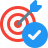 external arrow-on-its-target-concept-of-task-accomplishment-business-color-tal-revivo icon