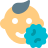 external baby-infected-with-a-coranavirus-isolated-on-a-white-background-corona-color-tal-revivo icon