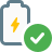 external battery-full-indication-logotype-with-tick-mark-logotype-battery-color-tal-revivo icon