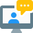 external chatting-with-online-client-chat-conversation-on-desktop-meeting-color-tal-revivo icon