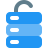 external database-server-unlocked-isolated-on-a-white-background-security-color-tal-revivo icon