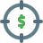 external dollar-target-sign-board-with-money-desire-business-color-tal-revivo icon