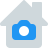 external house-under-security-with-cctv-cameras-isolated-on-a-white-background-house-color-tal-revivo icon