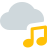 external music-on-cloud-network-isolated-on-white-background-cloud-color-tal-revivo icon