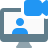 external online-web-cam-chatting-with-client-on-desktop-meeting-color-tal-revivo icon