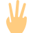 external three-fingers-raised-hand-gesture-with-back-of-the-hand-votes-color-tal-revivo icon