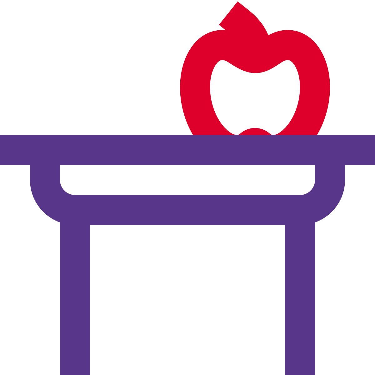 apple on desk icon