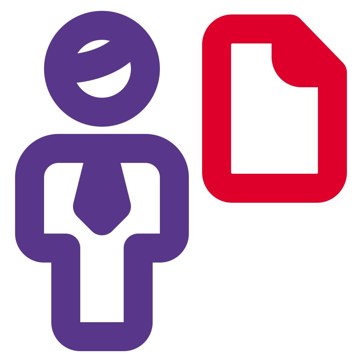 businessman sharing a single file on an online server icon