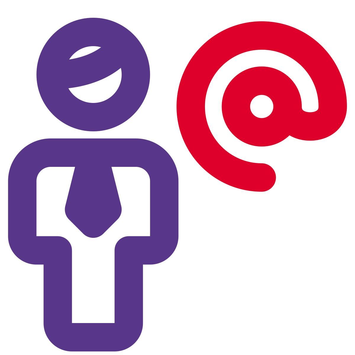 businessman using company email address for work icon