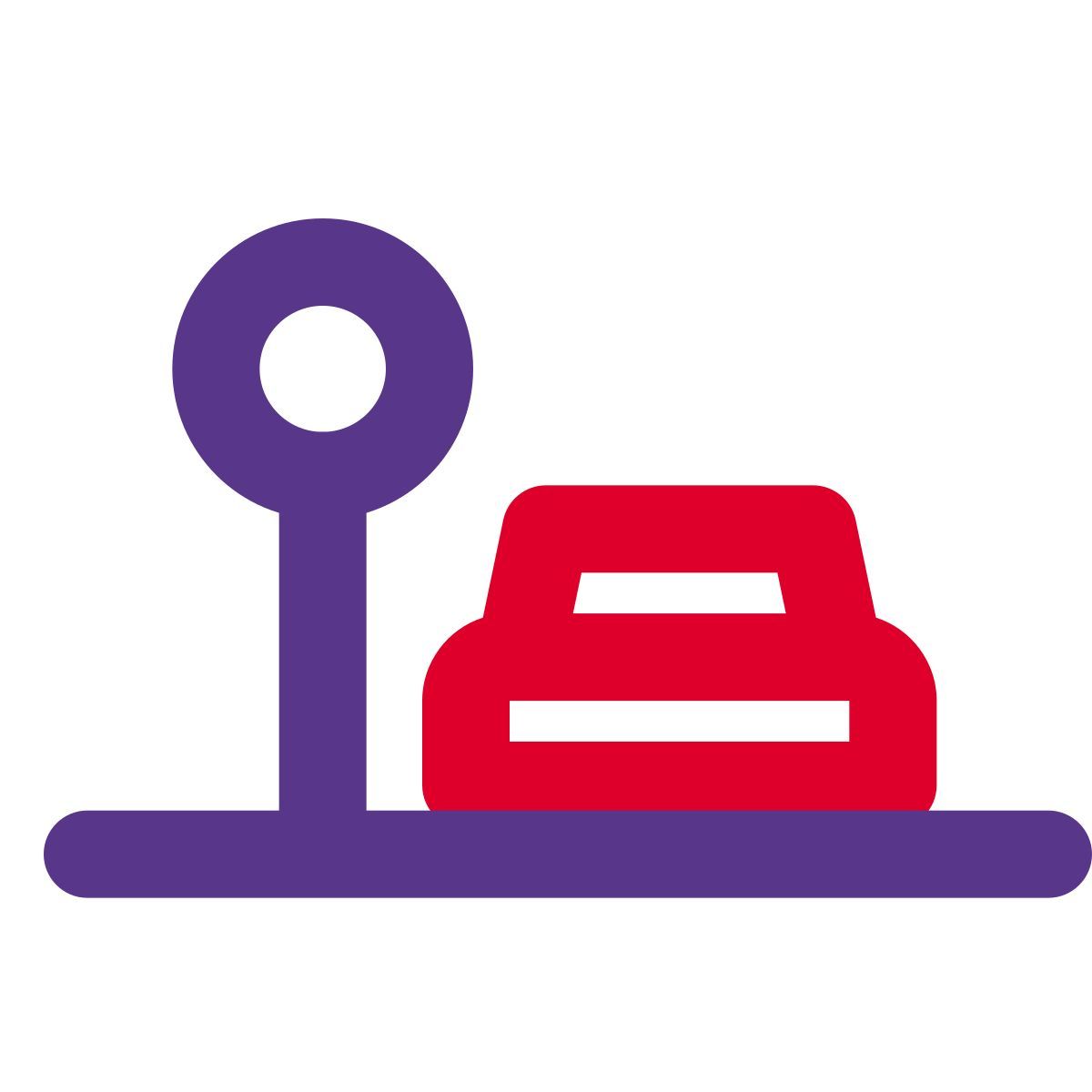 car at traffic sign icon