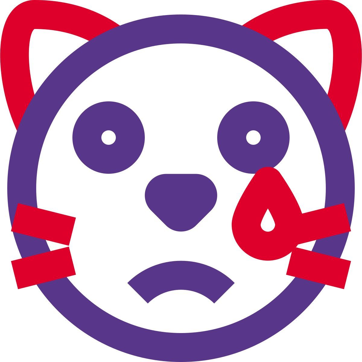 cat with tear drop weeping emoji shared on messenger icon