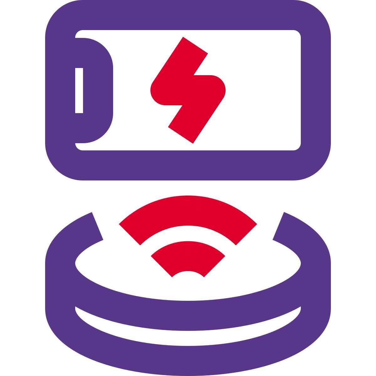 charging wireless dock with mobile phone layout icon