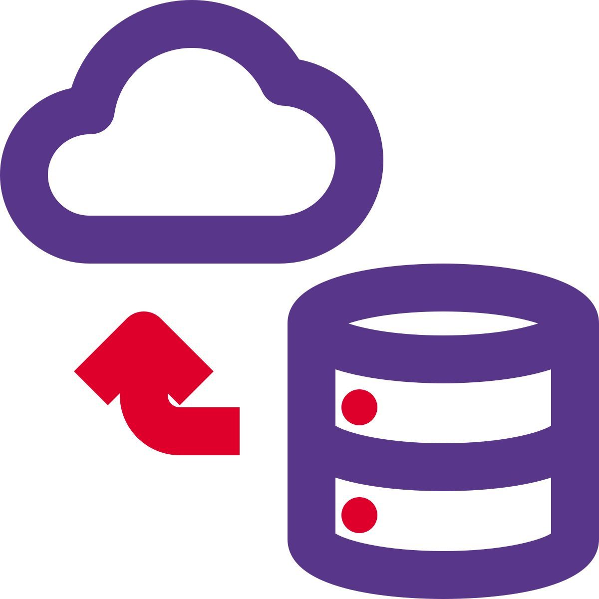 transfert de données dans le cloud icon