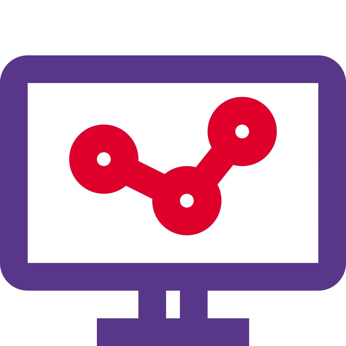 computador com gráfico de linhas icon