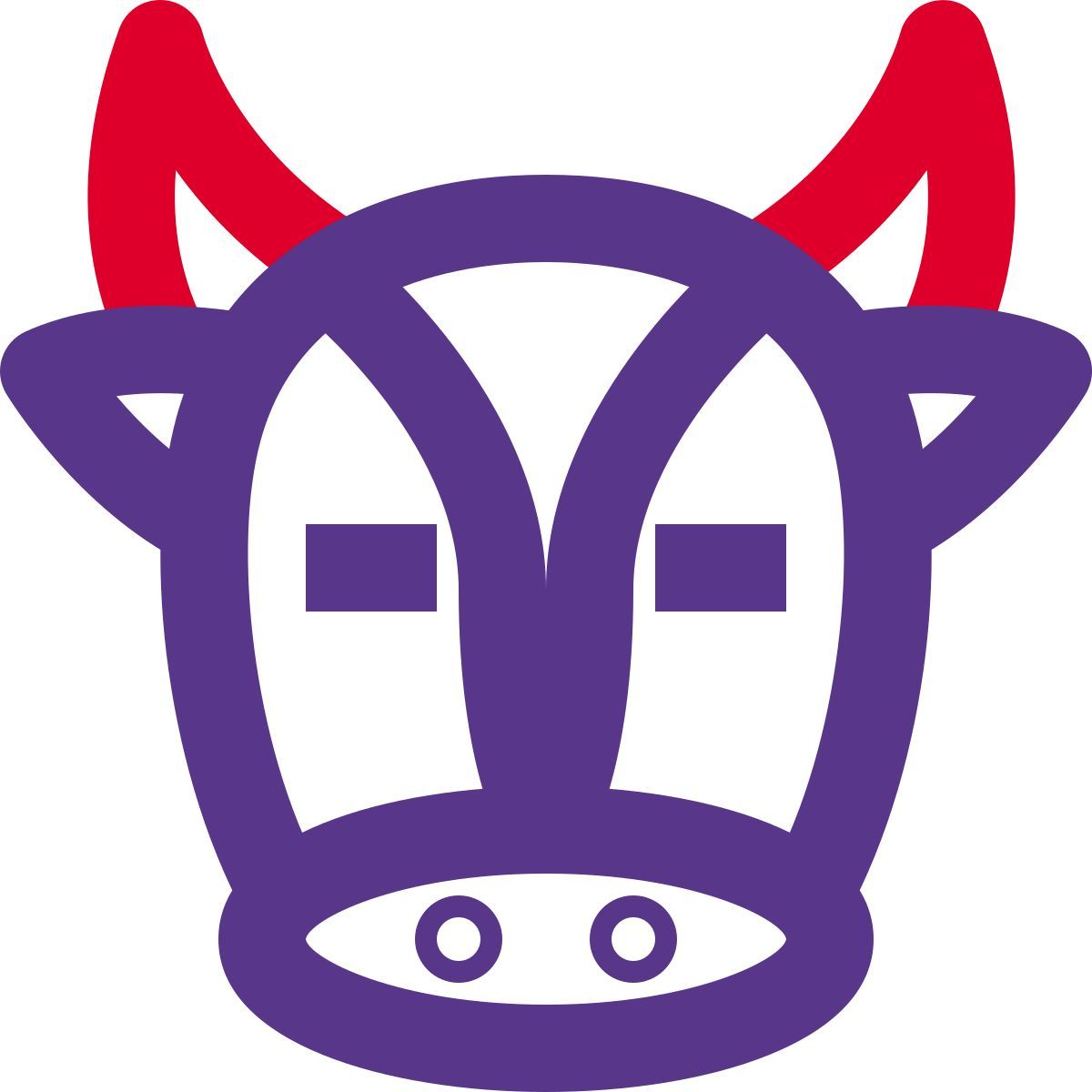 vaca con cuernos largos y ojos cerrados. icon