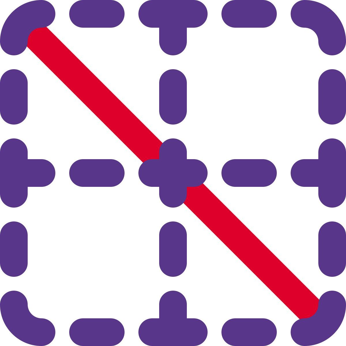 diagonal down border icon
