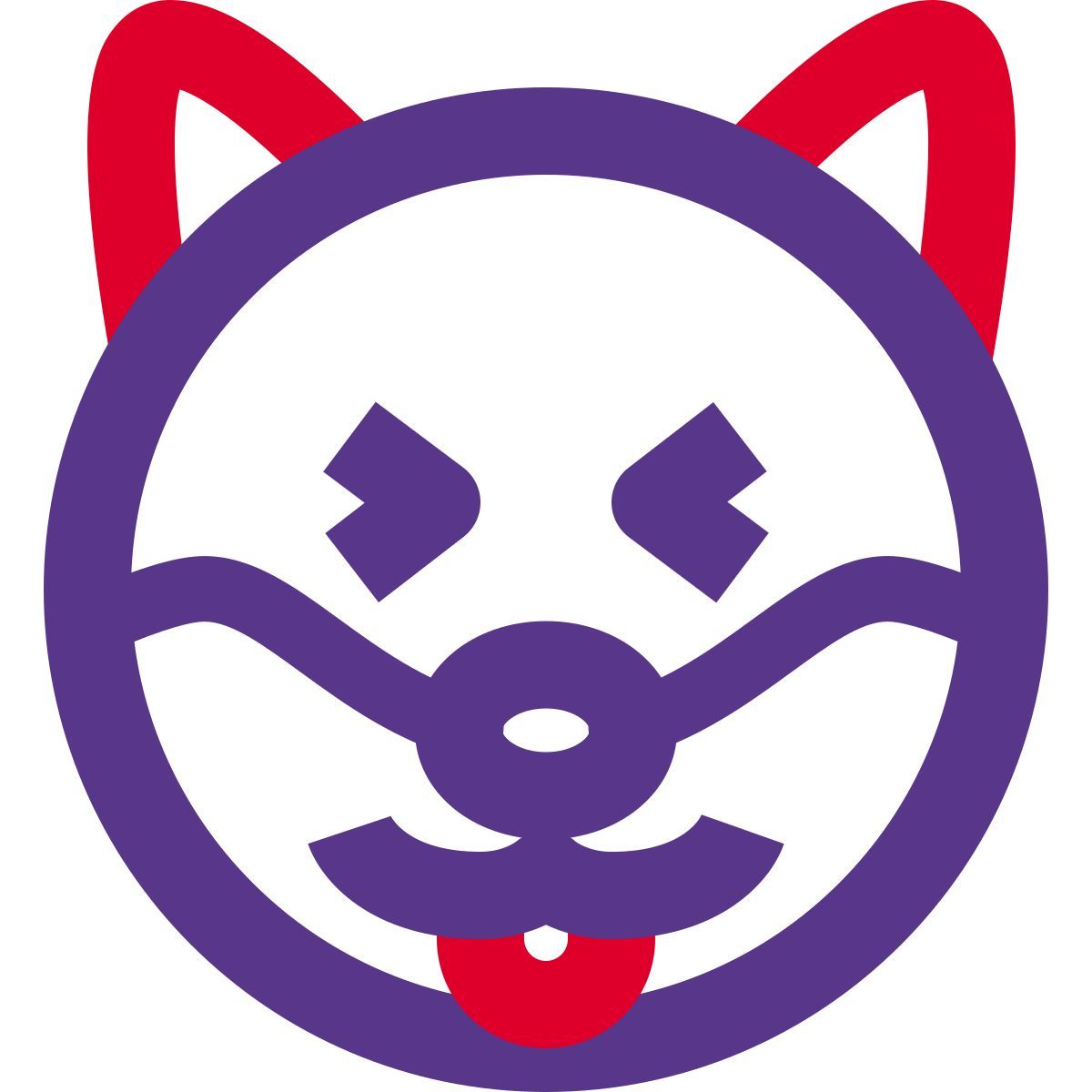 개 미소와 눈을 가늘게 뜨는 동일한 ime 이모티콘 icon