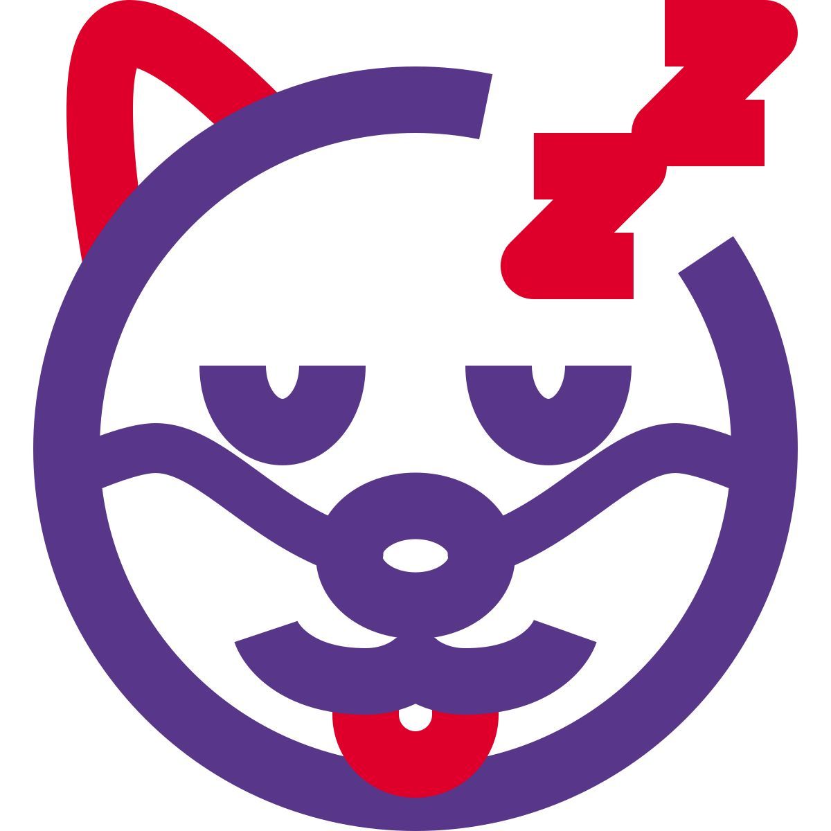 icône dog sleeping emoticon with z alphabets surrounding around