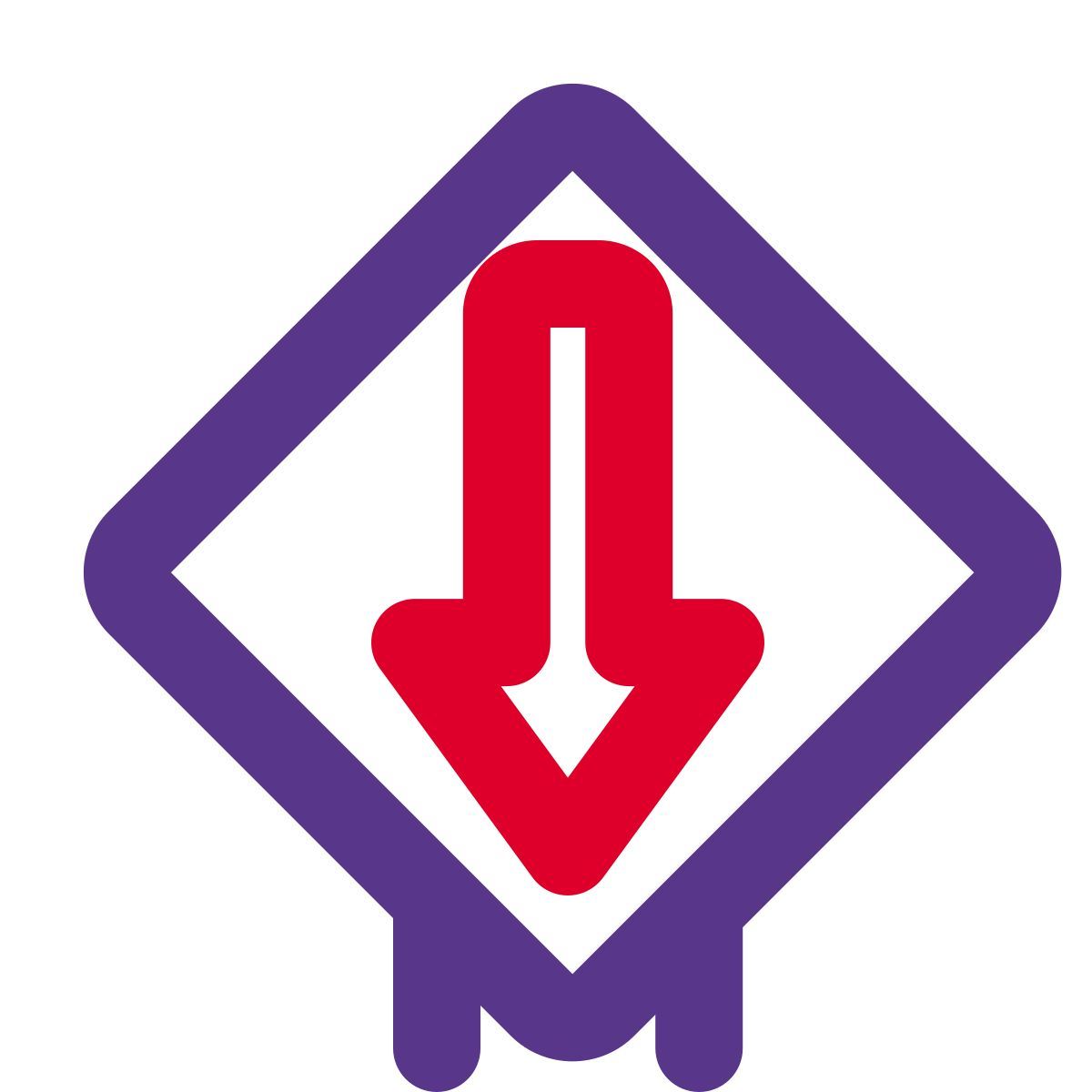 arrow down sign icon