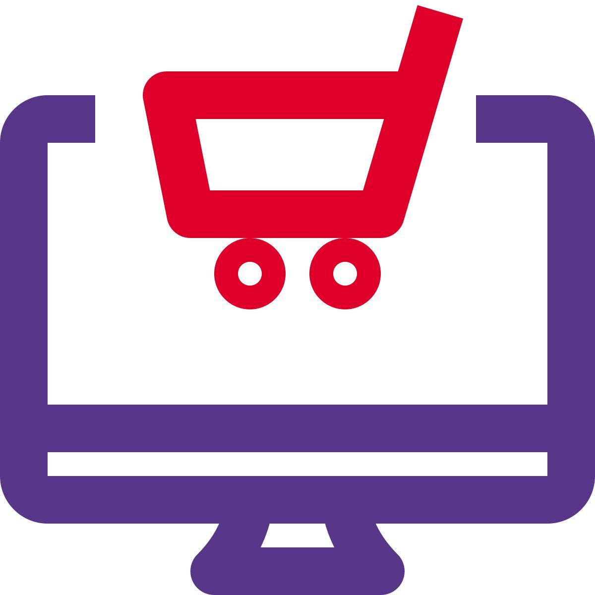 e commercing website portal viewed on desktop computer icon