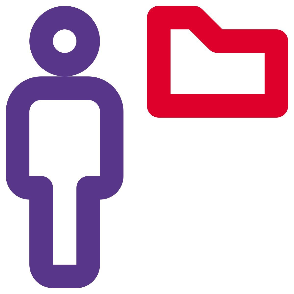 employee sharing a single folder on an online server icon
