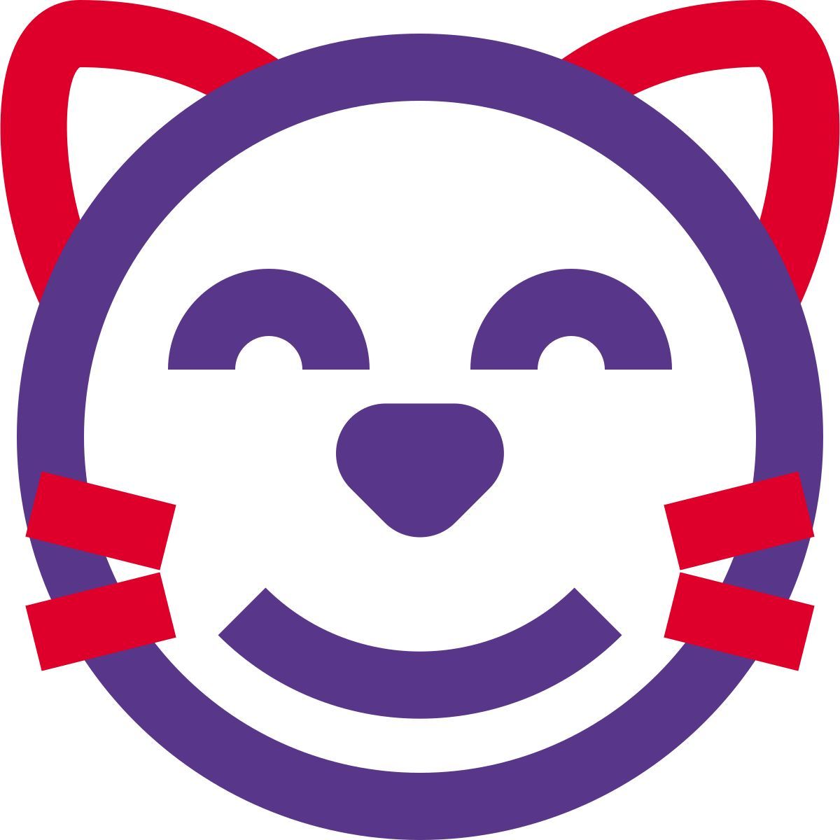 チャット用の目を閉じて笑っている猫の絵文字 icon