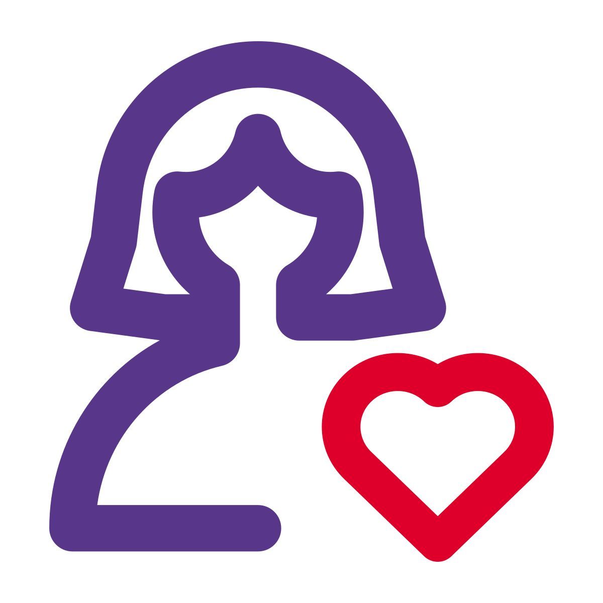 favorite user profile picture with heart logotype icon