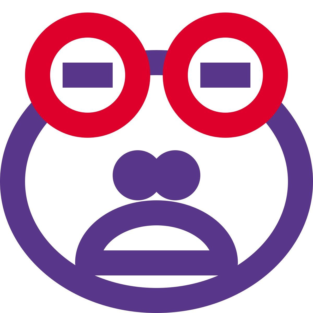 frog emoji frowning pictorial representation with eyes closed icon
