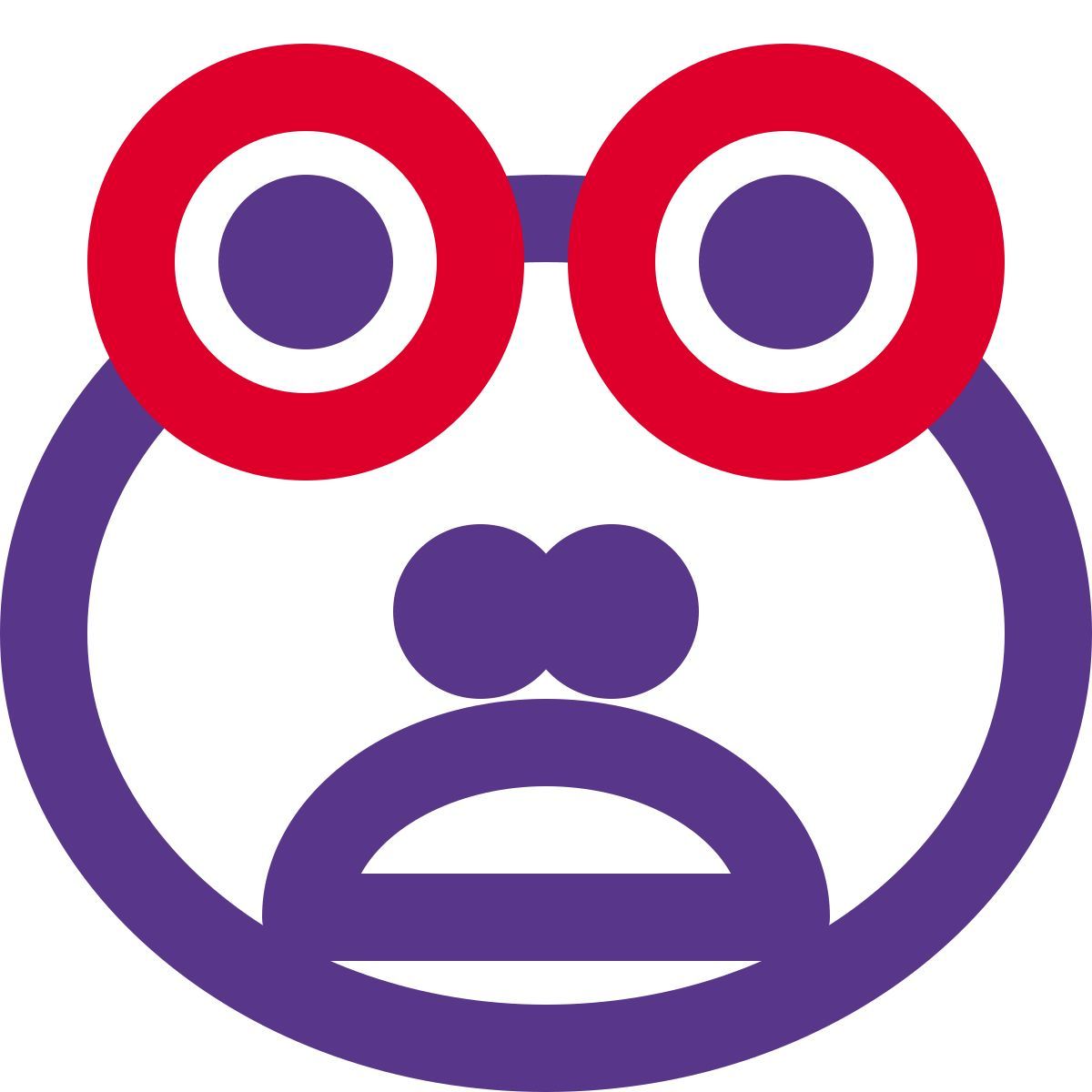 frog emoji frowning pictorial representation with mouth open icon