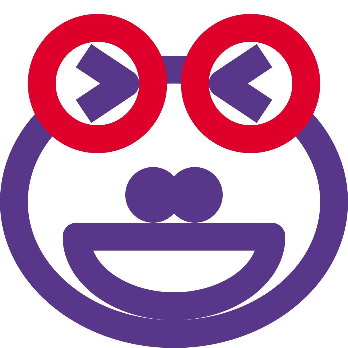 동시에 웃는 모습과 눈을 가늘게 뜨는 모습의 개구리 icon