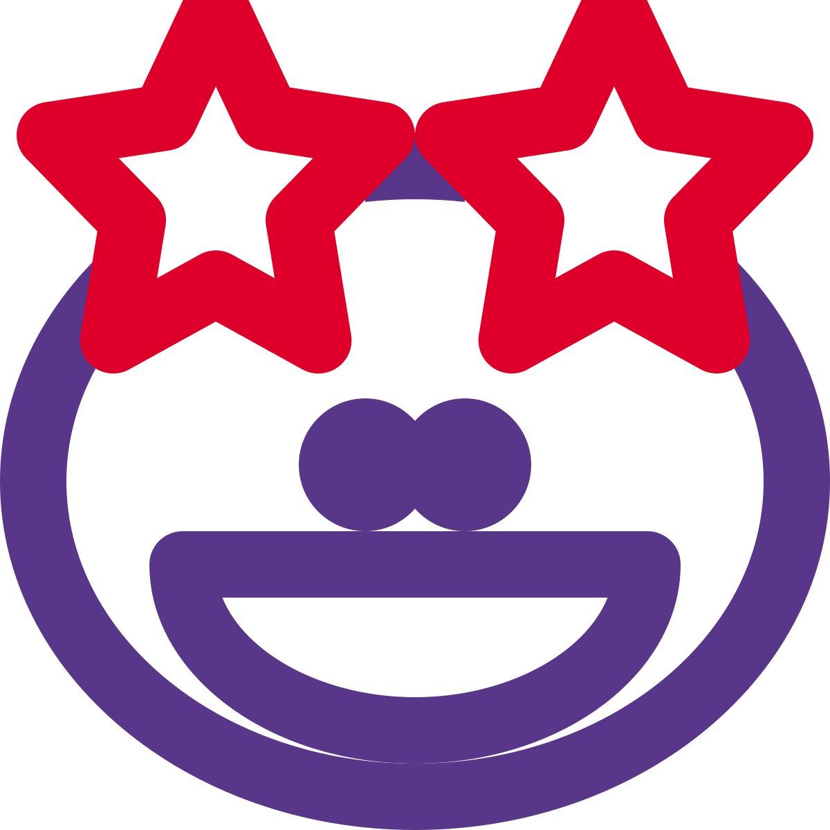 grinning star stuck on eyes of toad emoticon icon