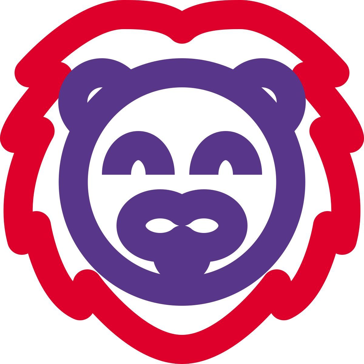 happy smiling lion face with long hair emoji icon