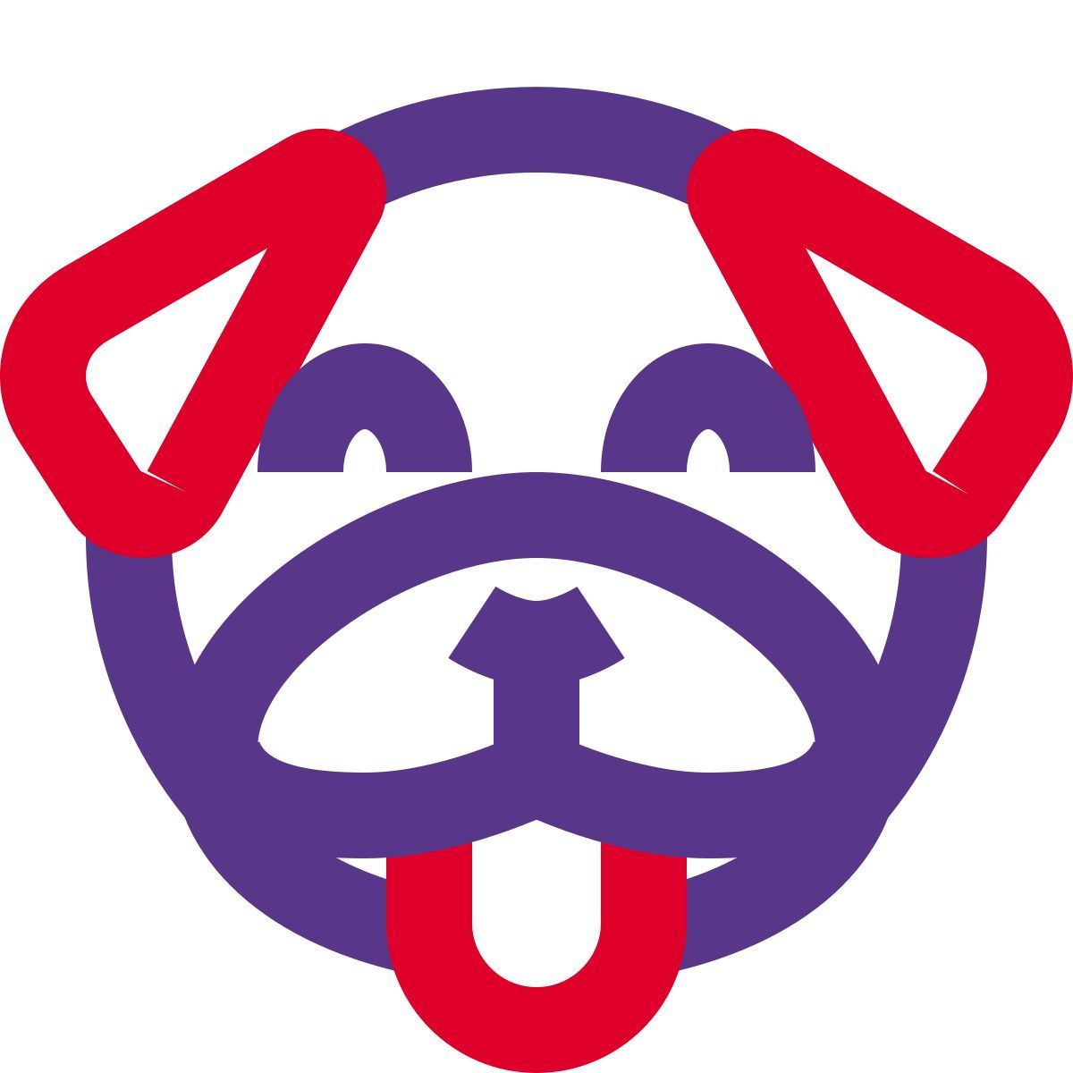emoji di un carlino sorridente e felice con la lingua di fuori icon