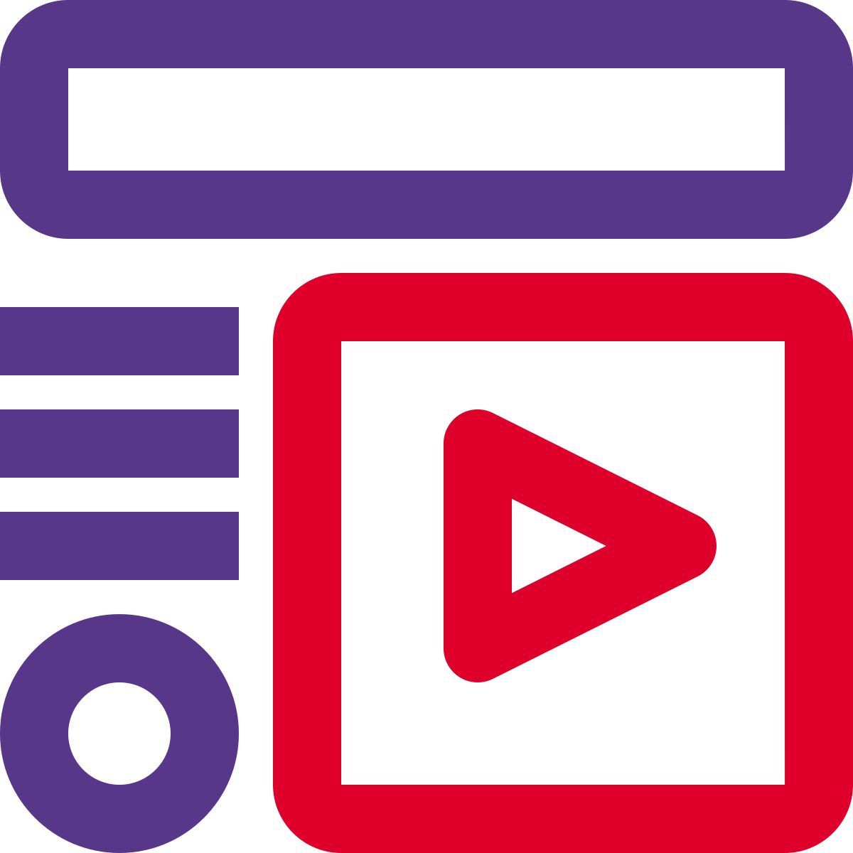 vídeo con texto icon