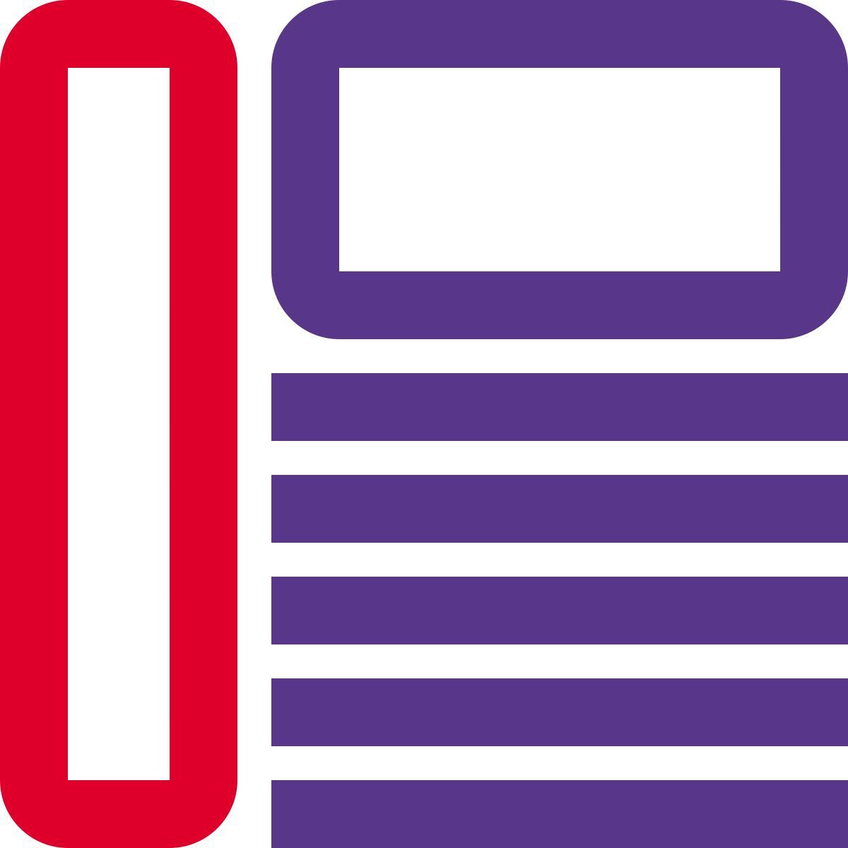 text with sidebar icon