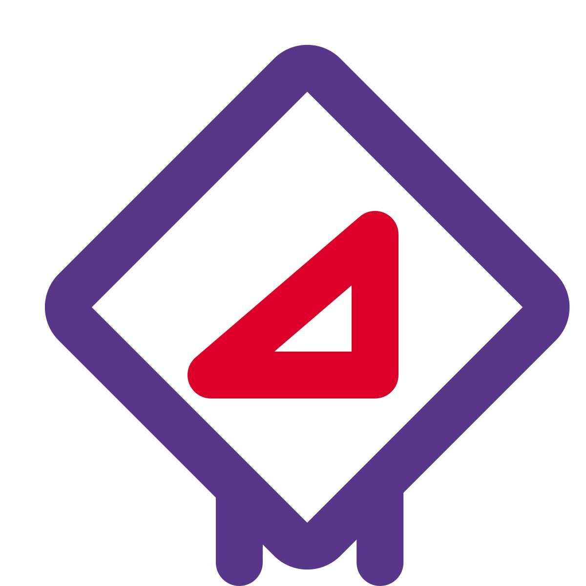 steep road sign icon