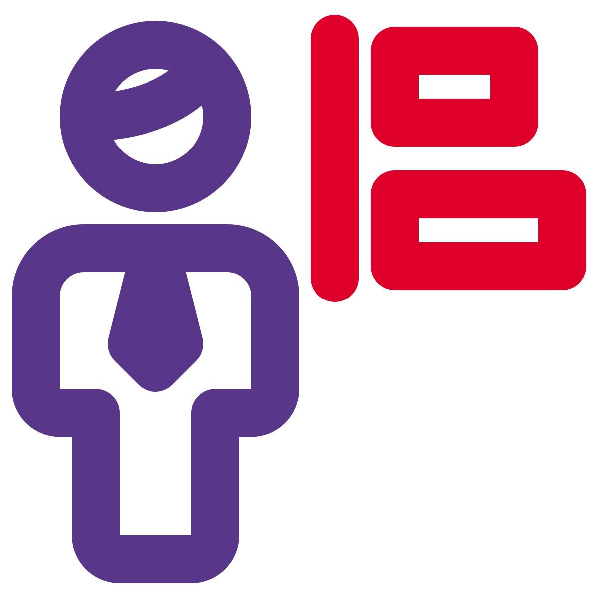 left alignment of a word document for an businessman to adjust icon