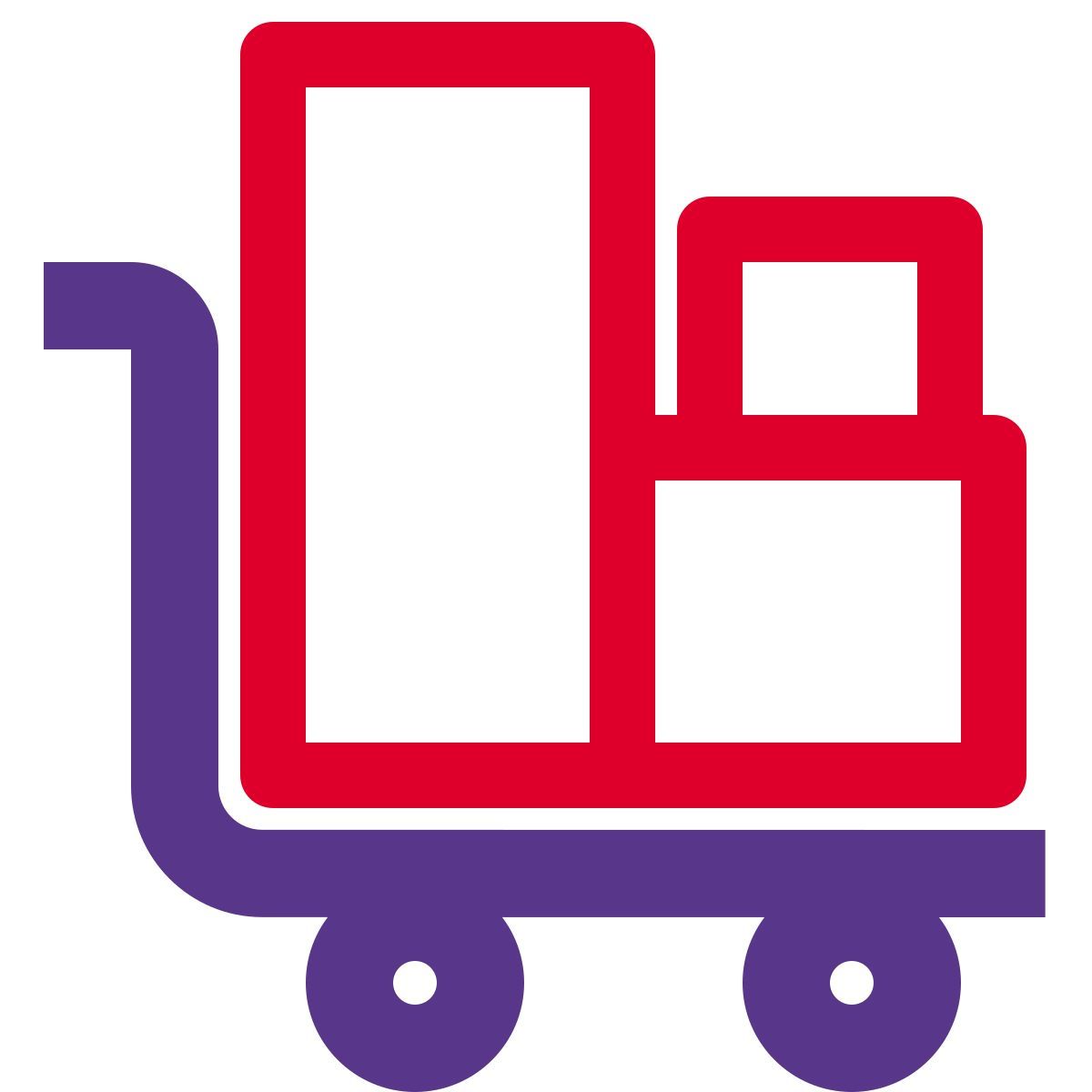 trolley with boxes icon