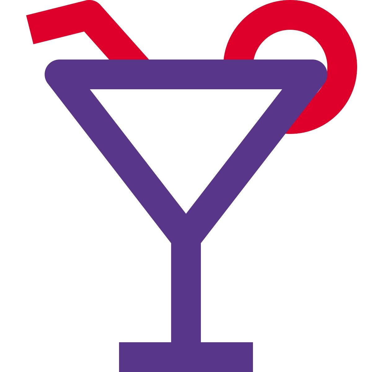 margarita cocktail booze drink glass with lemon and straw icon