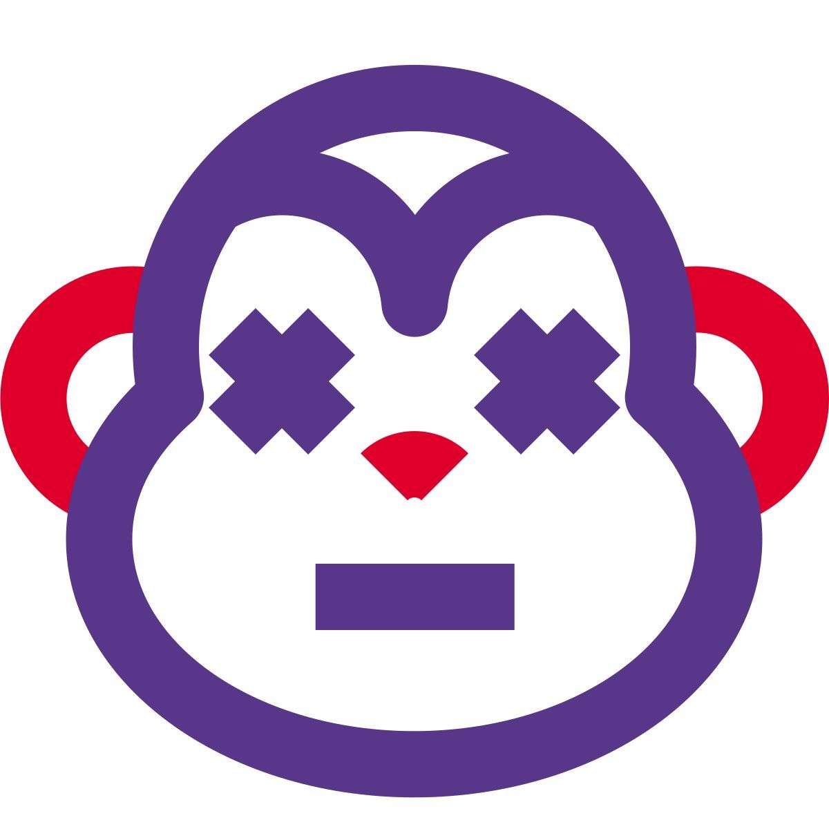 monkey in neutral stage with eyes closed icon